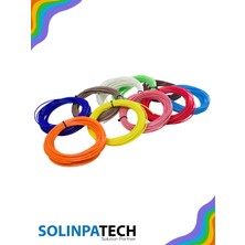 Solinpatech 3D Kalem 3D Yazıcı Uyumlu Pla Filament 5 Metre 10 Adet (50 Metre)