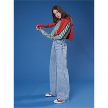 ByCukurovaFrango 2505 Yüksek Bel Boyfrıend(Salaş) Bol Paça Kot Pantolon