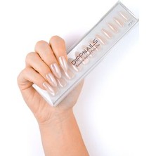 Dippnails Glazed Rose Pearl Jel Takma Tırnak Tekrar Kullanılabilir Uzun Badem Manikür Seti 30 Adet