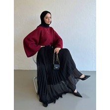 Kemer Hediyeli  Volanlı Şifon Piliseli Etek(Standart Beden)