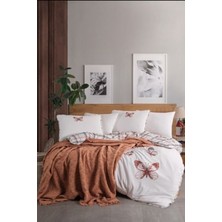 Papillion Pikeli Nevresim Seti Kiremit - 7 Parça