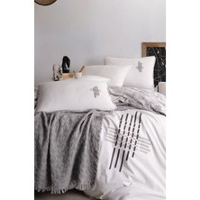 Lina Pikeli Nevresim Seti Gri - 7 Parça