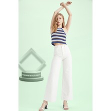 ByCukurovaFrango 2505 Yüksek Bel Boyfrıend(Salaş) Bol Paça Kot Pantolon