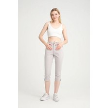 Silim Fit Toparlayıcı Havuç Paça Pamuk Kapri Denim Jeans