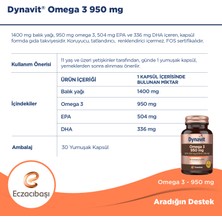 Dynavit Omega 3 950 mg 30 Yumuşak Kapsül - Yüksek EPA ve DHA