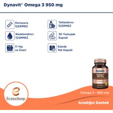 Dynavit Omega 3 950 mg 30 Yumuşak Kapsül - Yüksek EPA ve DHA