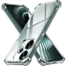 Kzy Realme Gt 6 ile Uyumlu Kapak Kamera Korumalı Airbag Antishock Köşe Korumalı Şeffaf Silikon Kılıf