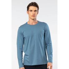 Cacharel Erkek Modal Pamuk Bisiklet Yaka T-Shirt 2242/İNDIGO