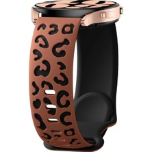Alstrap Samsung Galaxy Watch 7 6 5 4 Uyumlu Leopar Desenli 20MM Silikon Kordon