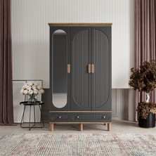 Comiet Soho 3 Kapaklı Aynalı Çekmeceli Mdf Gardırop