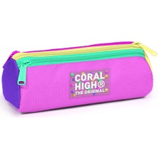 Coral High Kids Çok Renkli Üç Bölmeli Kalem Çantası 11176