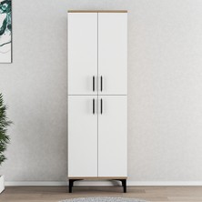 Ferniso Mobilya 4 Kapak 6 Bölmeli Ayakkabılık Ud-Beyaz