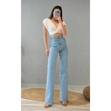 ByCukurovaFrango 2505 Yüksek Bel Boyfrıend(Salaş) Bol Paça Kot Pantolon