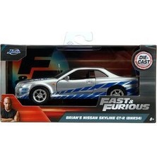 Jada Fast And Furious Diecast Model 12CM 2002 Nissan Skyline Gtr R34SILVER/BLUE