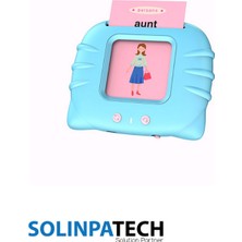Solinpatech Erken Eğitim Ingilizce Sesli Flash Kartları Pvc Kart Şeffaf Koruma ile Yıpranmaz Yırtılmaz Kartlı Mavi