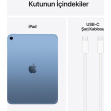 Apple iPad A16 11" 512GB Wi-Fi + Cellular Tablet Mavi MD7Q4TU/A