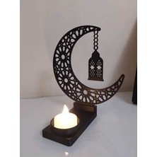 Ramazan Dekoratif Mumluk / Islami Ay Yıldız Cami Desenli LED Şamdan (Ramazan, Kandil, Islami Dekor)