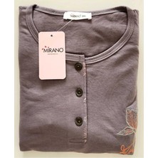 Mirano Battal Beden Uzun Kollu Anne Pijama Takımı Gri 2700
