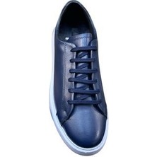Erkek Deri Sneaker Ayakkabı Lacivert