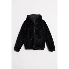 Qimya Butik Robin Kadın Içi Peluş Çift Taraflı Kullanıma Uygun Şişme Kısa Mont
