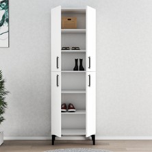 Ferniso Mobilya 4 Kapak 6 Bölmeli Ayakkabılık Beyaz