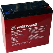 Yiğit 24AH 12V Dik Akü 2025 Üretim 5'li Set Akü Ebatları: 169X179X78MM