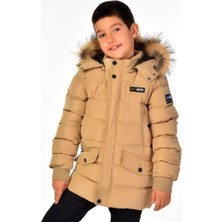 Natürel Kürklü Erkek Çocuk Şişme Mont 51246