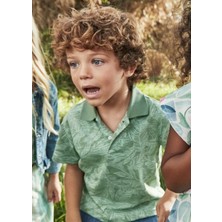 Mayoral Erkek Çocuk Baskılı Polo Tshirt 4-8 Yaş Yeşil