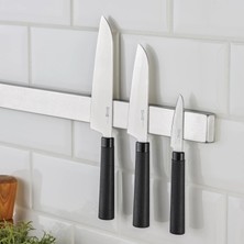 Ikea 3'lü Bıçak Seti Ikea 2 Adet Aşçı Bıçağı + 1 Adet Soyma Bıçağı Bıçak Set Siyah Renk Paslanmaz Çelik