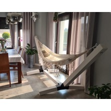 Halevia Doğal Ahşap Hamak Beyaz Ahşap Hamak