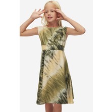 Nk Kız Çocuk Batik Elbise 8-14 Yaş Haki