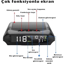 Araç Gps Güneş Enerjili Dijital Hız Göstergeli Çok Fonksiyonlu Hız Ölçer S98 Hud Ekran