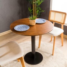 Halevia Dar Bistro Masası Metal Lale Bacak,yuvarlak Masa Iç Mekan,2 Kişilik Bistro Masa Mobilyası