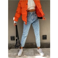 ByCukurovaFrango Kadın Gold Skinny Dar Mom Buz Kar Mom Likralı Yüksek Bel Fit Mom Jeans 2024