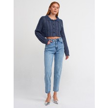 ByCukurovaFrango Kar Yıkama Comfort Mom Jean Pantolon-Mavi
