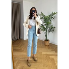 ByCukurovaFrango Leo 90's Dora Kadın Buz Kar Yıkama  Boyfriend Kot Pantolon