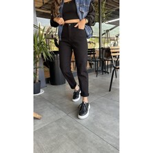 Penolope Kadın Siyah Karol Mom Jean