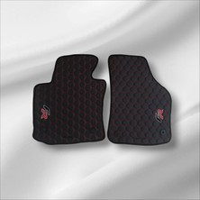 Balcıoğlu Aksesuar Seat Leon Uyumlu Fr MK-2(2005-2012)KASA Deri Kapitone Petek Desenli Şaft Kaplamalı Oto Paspas Takımı