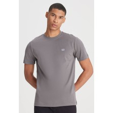 Lee Bisiklet Yaka T-Shirt Antrasit Erkek Kısa Kol T-Shirt