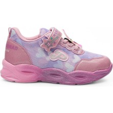 Günlük Cırtlı Kız Çocuk Spor Ayakkabı Renkli Simli Hafif Taban Süs Detay Lastik Bağcık Sneaker 4010