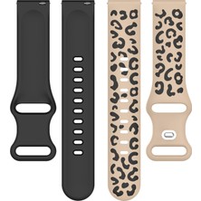 Samsung Galaxy Watch 7-6-5-4 & Huawei Watch Gt2-Gt3-Gt4 42MM Uyumlu A+Kalite Leopar Desenli Kordon