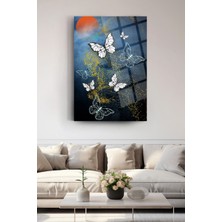 Glassart Design Kelebekler Kırılmaz Cam Tablo Ofis Tablosu Salon Tablosu Ev Hediyesi