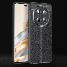 Kupa Honor Magic 7 Lite Kılıf Kamera Korumalı Dikiş Desenli Darbe Emici Deri Görünüm Silikon Kapak
