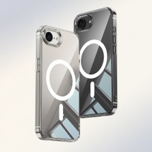 Kupa iPhone 16E Kılıf Darbe Emici Magsafe Şarj Şeffaf Parlak Arka Yüzey Sert Silikon Kapak