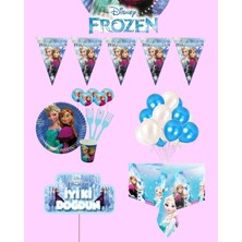 Evabrite Frozen Elsa 32 Kişilik Konuşma Balonlu Doğum Günü Parti Seti Malzemeleri