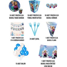 Evabrite Frozen Elsa 24 Kişilik Full Set Doğum Günü Parti Malzemeleri Seti