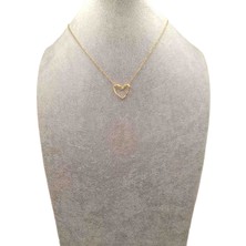 Han Ticarethane Altın Renk Kalp Model Çelik Kolye