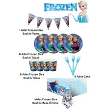 Evabrite Frozen Elsa Temalı Ekonomik 8 Kişilik Doğum Günü Parti Seti