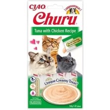 Inaba Ciao Churu Cream Ton Balıklı ve Tavuklu Sıvı Kedi Ödül Maması 14 gr 4 Adet