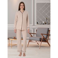 Effortt Lohusa Pijama Takımı Bej - 5072